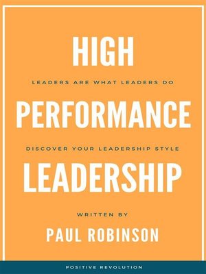cover image of High Performance Leadership